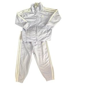 Adidas Toddler Tracksuit 18M Lavender Purple 2-Piece Set Jacket & Pants Logo
